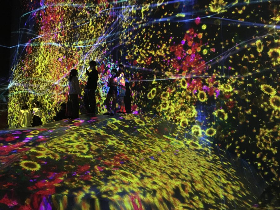 Universe of Water Particles on a Rock where People Gather3